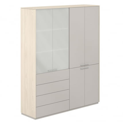 Шкаф высокий двойной Atlas NZ-0321+NZ-0332.YN.GS Ясень Наварра Серый камень_0