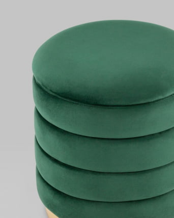 Пуф Франсис с ящиком велюр Зеленый_3