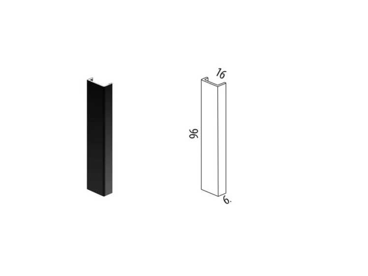 Заглушка для цоколя ЗЦП1 торцевая черная_1