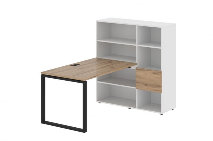 Рабочая станция EDIS EQRST 1213 Дуб Денвер светлый Черный Белый_0