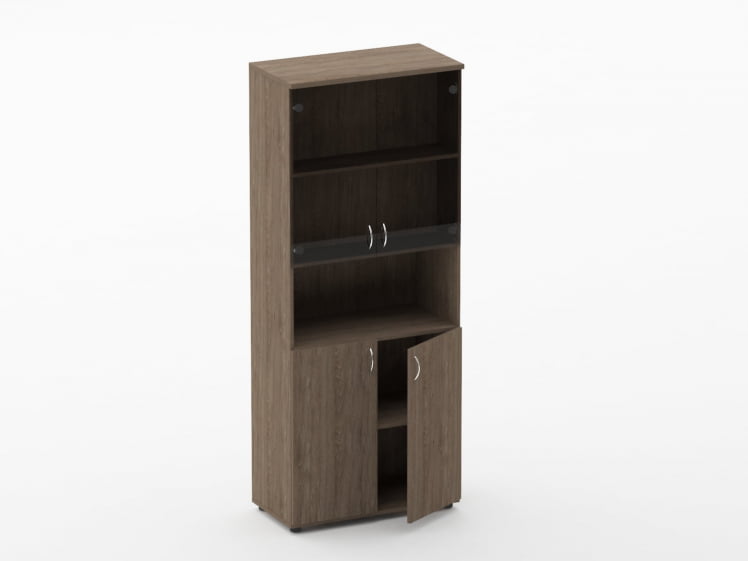 Шкаф высокий со стеклом и нишей Twin 16.16.161 Дуб Верцаска_1