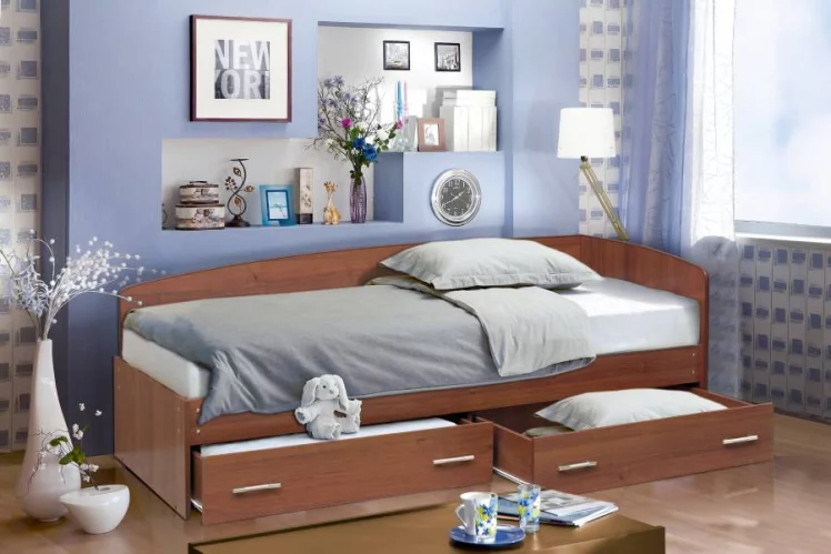 Кровать Софа №2 900*2000 Ясень шимо светлый_0