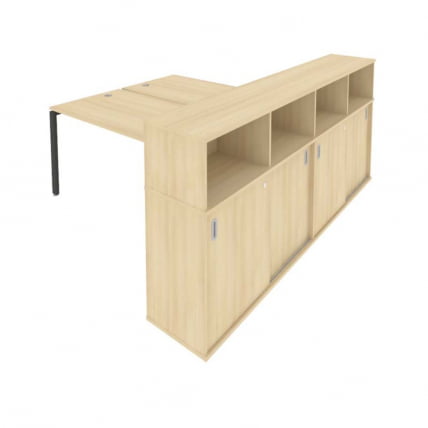 Рабочая станция с опорным шкафом-купе Metal System Б.РС-СШК-4.4 Акация/Антрацит_0