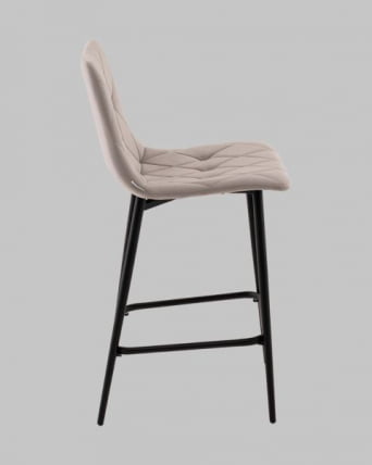 Стул полубарный Одди Diamond велюр светло-серый_4