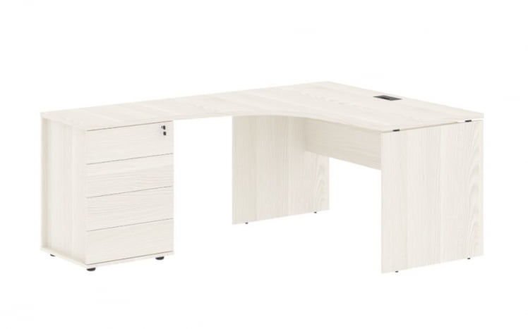 Стол эргономичный с тумбой левый EDIS EDCET 1518 L Ясень Траун Мокко_0