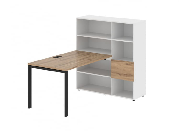 Рабочая станция EDIS EURST 1213 Дуб Денвер светлый Черный Белый_0