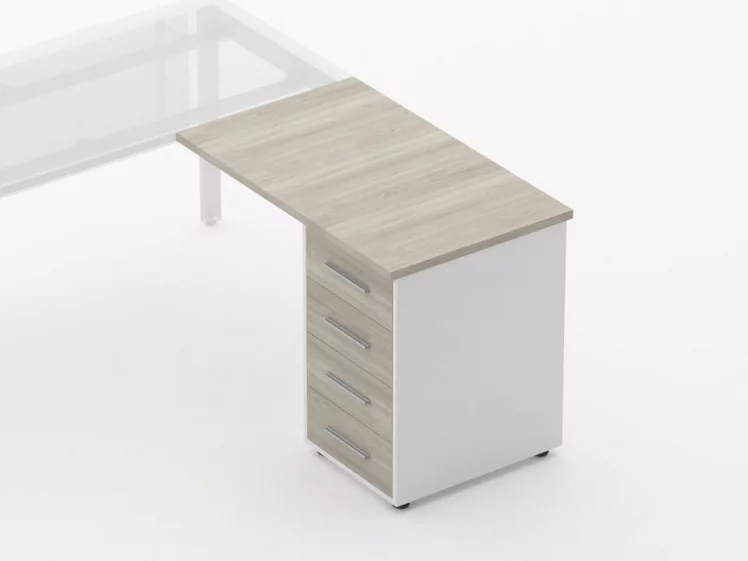 Тумба приставная Deka 9.05.10 Дуб Сантана светлый/Белый_1