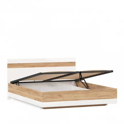 Кровать двуспальная 1600 с подъёмным механизмом Фиджи ЛД 659.078.000 Дуб Золотой Белый_1