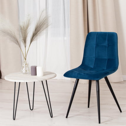 Стул CHILLY (mod. 7095-1) ткань/металл, 45x53х88 см, высота до сиденья 50 см, синий barkhat 29/черный_9