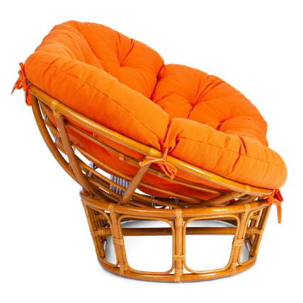 Диван MAMASAN/МАМАСАН 23/02 W /с подушкой/ подушка 182х119 см, 169х102х80 см, Pecan (орех), ткань, оранжевый, С 23_1