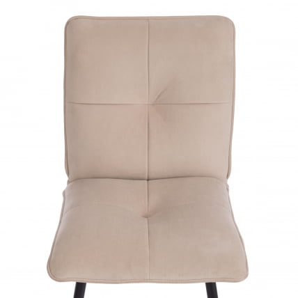 Стул обеденный Sweet флок , 46х55х88, бежевый/черный, 7_5