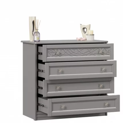 Комод с 4 ящиками Джулия ЛД 695.040.000 Оникс серый_3