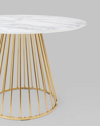 Стол обеденный Ливерпуль 110x110 Белый мрамор_2