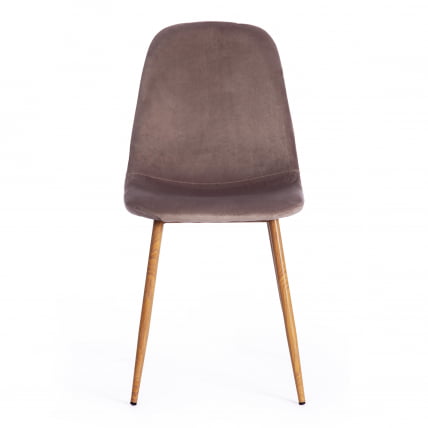 Стул BREEZE (mod. 4724) металл/вельвет, 44х48х87см, серо-бежевый/натуральное дерево_4