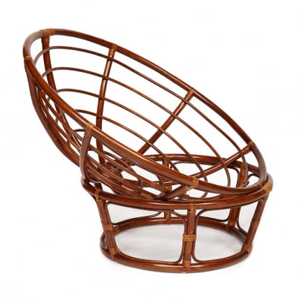 Кресло PAPASAN 23/01 W /с подушкой/ диаметр подушки 122 см, 115х101х104 см, Pecan (орех), ткань Оранжевый, С 23_1