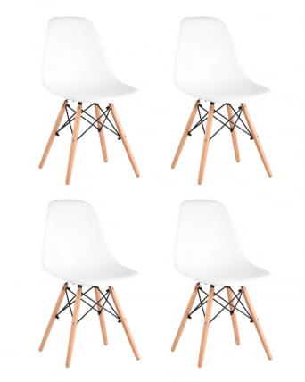 Стул Eames Style DSW белый 4 шт. комплект (разборный каркас)_0