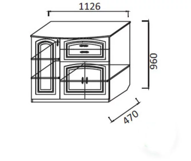 Комод В-2 Дуб беленый Туя светлая_1