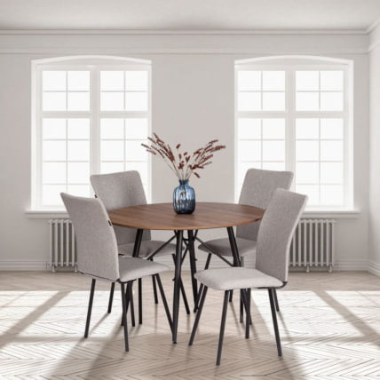 Стул обеденный La Rousse ткань рогожка, 49х50х93, серый/черный, 3M 16/2_9