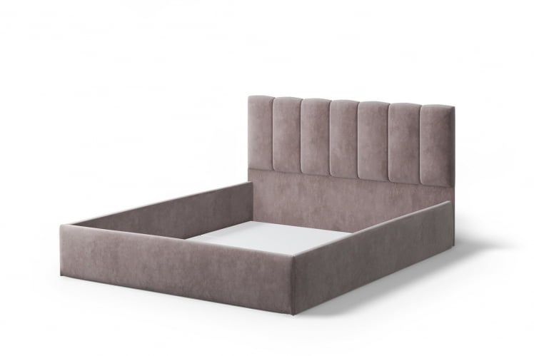 Кровать Элен 1400*2000 мм, велюр НЕО 08, коричневый / NEO_1