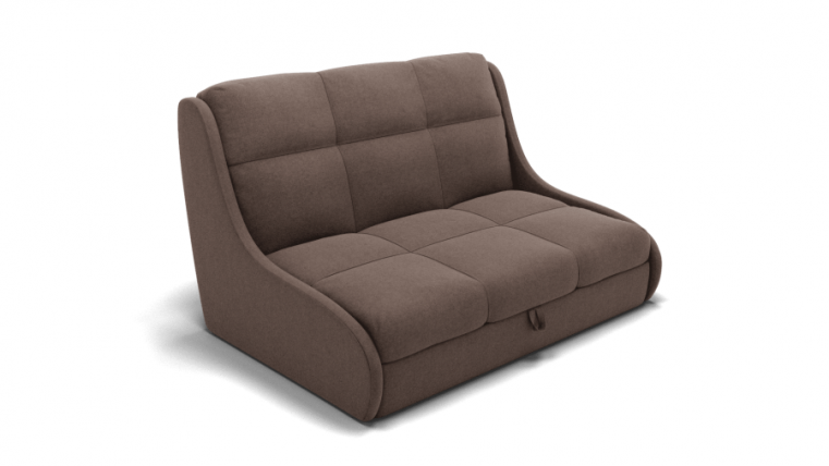 Диван Куба 1200 (ЗР) Цвет фасада: Коричневый; Тип: Прямой; Материал фасада: Металл/Велюр_0