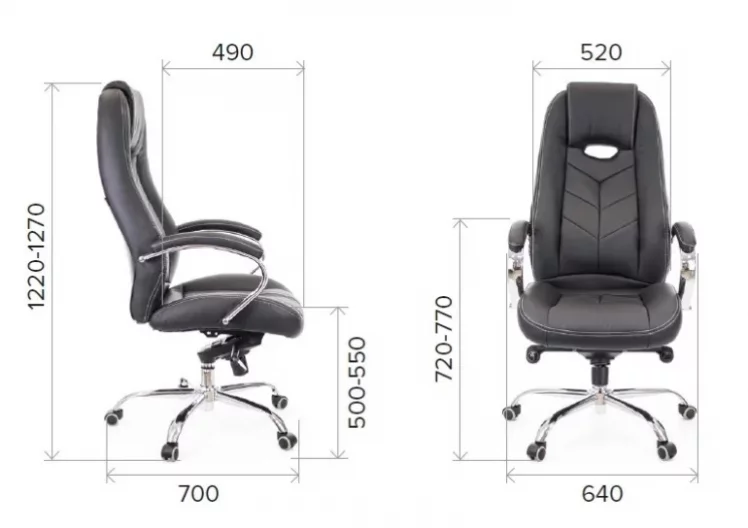 Кресло руководителя Drift M кожа Черный_4