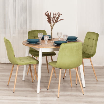 Стул CHILLY (mod. JSC-220) Велюр/металл , 44,5х52,5х88 см, Green (зеленый) HLR54 / натуральный_10