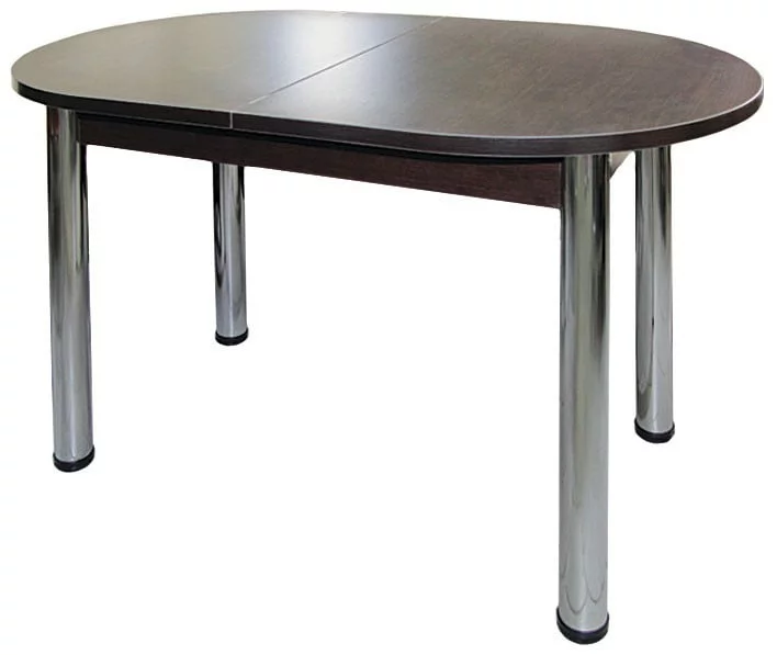 Стол обеденный Универсальный 32мм ХРОМ мет.напр. 3 кат.108 8514 круги ЛДСП венге_0
