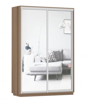 Шкаф-купе двухдверный Экспресс Дуо Экспенс 1400х2400h Ясень шимо тёмный_0