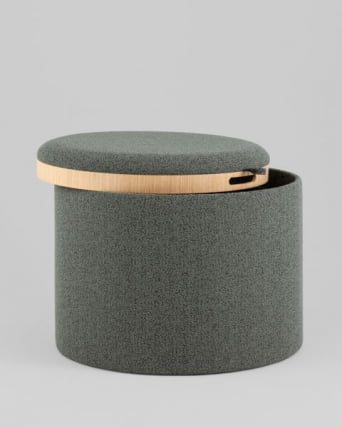 Пуф с ящиком Хюгге L букле темно-серый_3