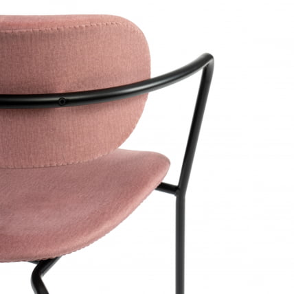 Стул VAN HALLEN (mod. 2433S) ткань/металл, 54,5х53,5/76 см, высота до сиденья 46 см, коралловый/черный_6