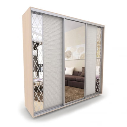 Шкаф-купе 3-х дверный Акцент-Вера КР 2400х600  Дуб молочный_0