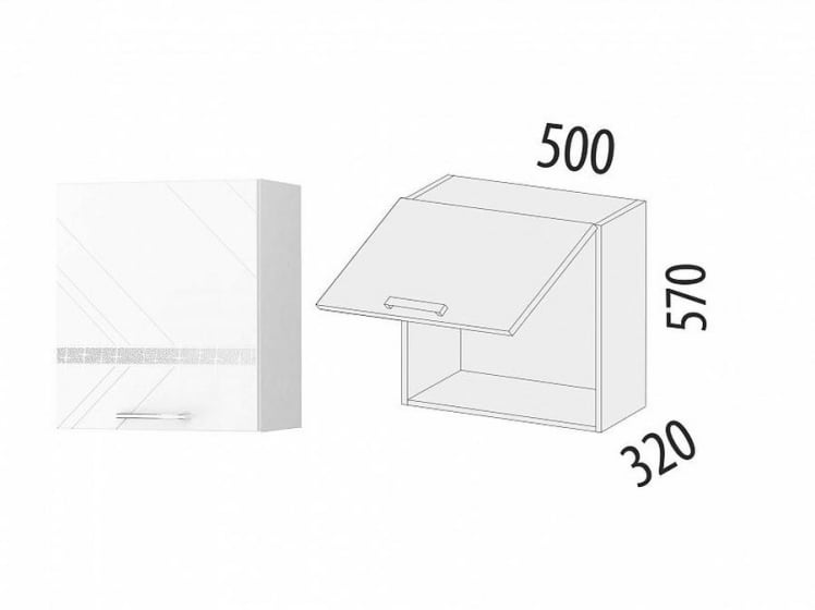 Шкаф над вытяжкой (с системой плавного закрывания) Бьянка 102.12.1_1