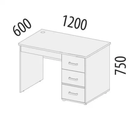 Стол компьютерный Эверест 500.15 Дуб Кронберг/Белый шпон_1
