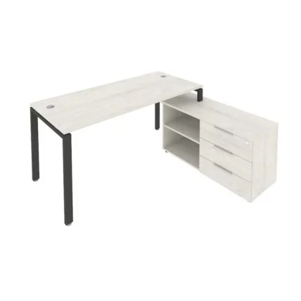 Рабочая станция на П-образном м/к с опорной тумбой правая Metal System Б.РС-СТС-2.4 Пр Наварра/Антрацит_0