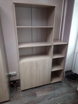 Шкаф высокий полуоткрытый Twin 16.16.141 Дуб Сантана светлый_2