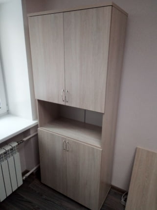 Шкаф высокий закрытый с нишей Twin 16.16.151 Дуб Сантана светлый_2