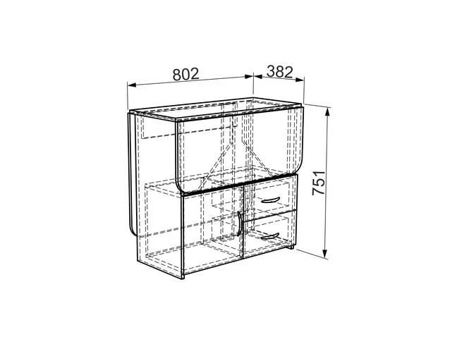 Стол-тумба KM-0003 Ясень шимо т._2