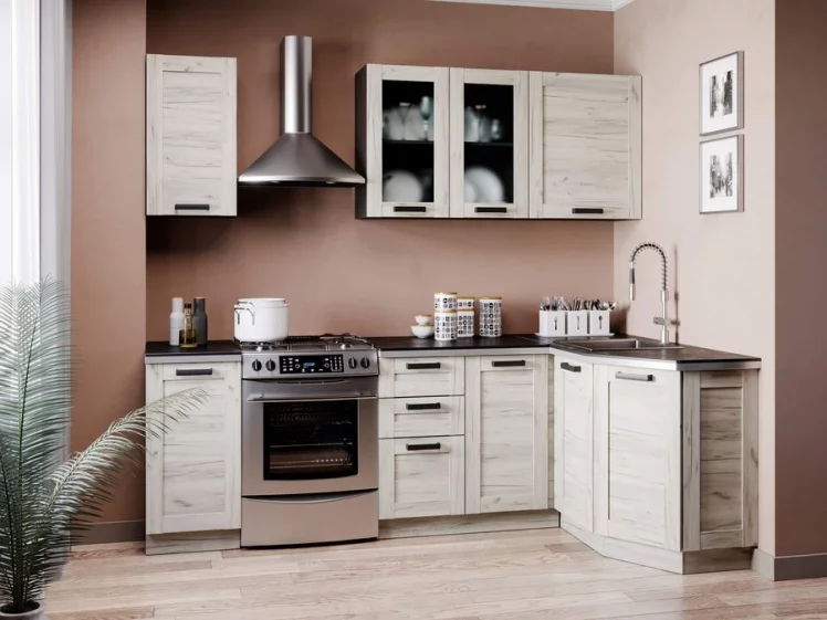 Шкаф кухонный 400 со стеклом Винченца ЛД 234.320.000.075 Черный Дуб Крафт белый_2