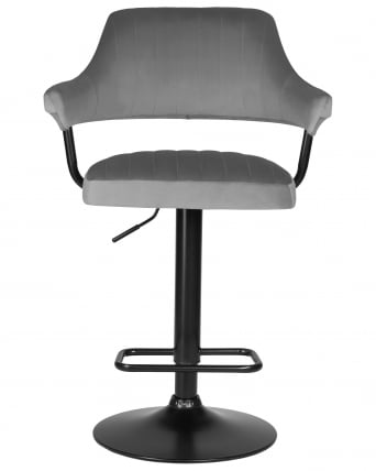 Стул барный DOBRIN CHARLY BLACK (серый велюр (MJ9-75))_5