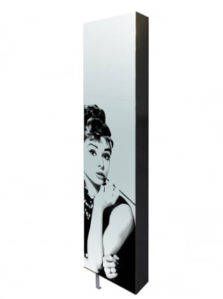 Поворотный зеркальный шкаф Драйв Шелф Арт (левый) Беленый дуб_13