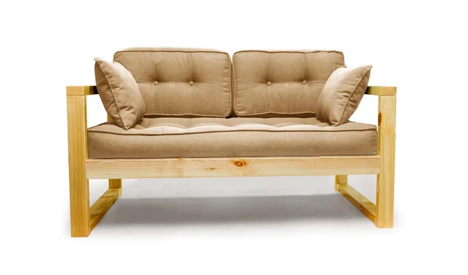 Диван двухместный DEmoku Д-2 бежевый-натуральный_1