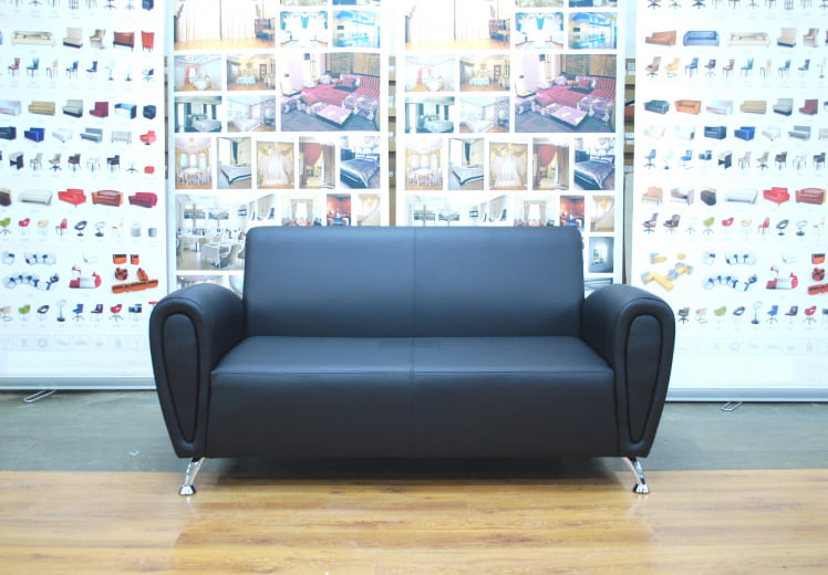 Диван офисный двойной Клерк 11 черный Ecotex 3001_1