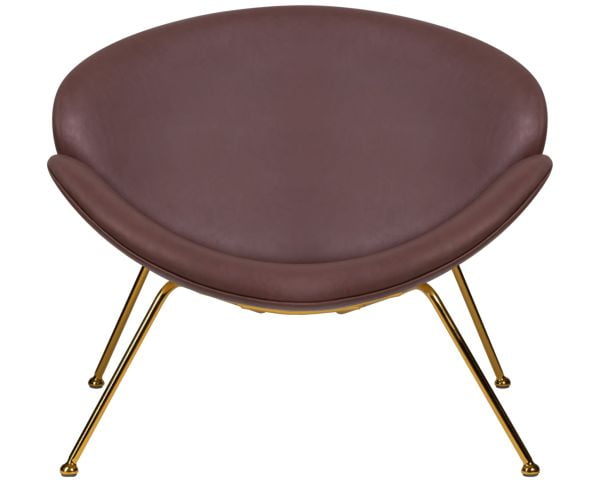 Кресло дизайнерское ДОБРИН ЕМИЛЙ (коричневый винил ЙП5, золотое основание) 2 шт / DOBRIN EMILY YP5,_6