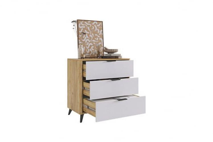 Комод Адам MSA-02 дуб крафт золотой/белое дерево_1