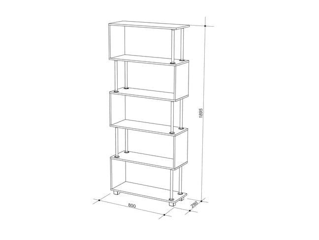 Стеллаж Стойка 6 ясень шимо темный_1