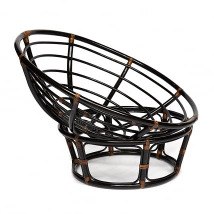 Кресло PAPASAN 23/01 W /с подушкой/ диаметр подушки 122 см, 115х101х104 см, Antique brown (античный черно-коричневый), ткань Оранжевый_1