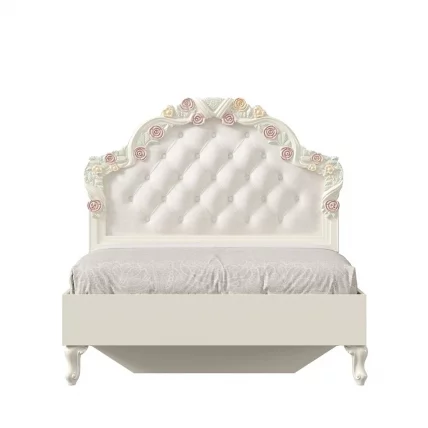 Кровать полутороспальная 1200 Луиза ЛД 665.290.000.001 Алебастр Шампань_1