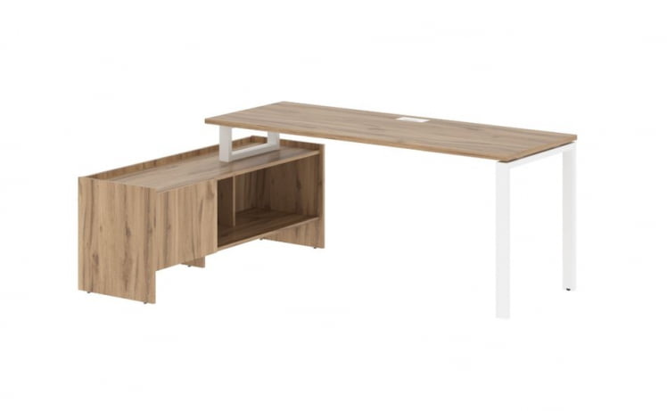 Стол с тумбой EDIS EUCT 19614 Дуб Денвер светлый Белый_0