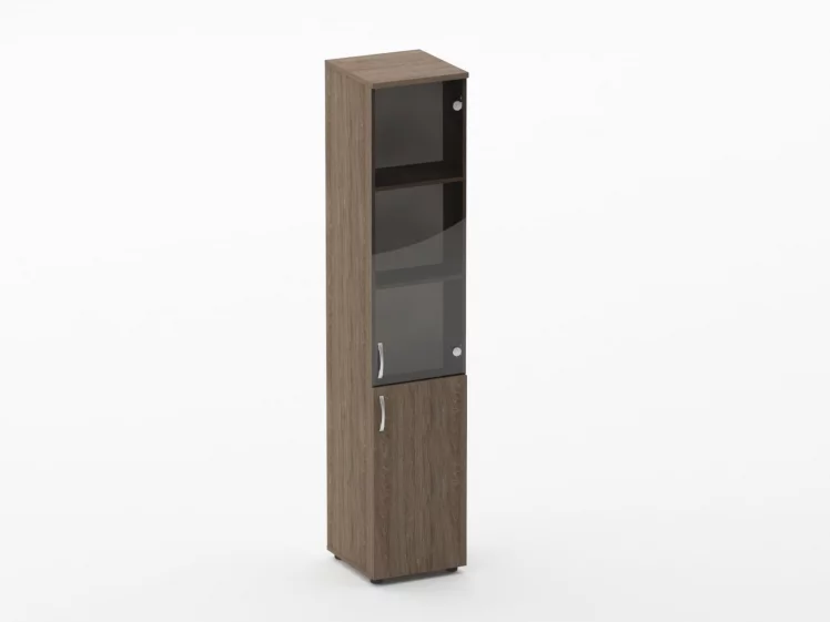 Шкаф высокий со стеклом Glassy 6.19.15Пр Дуб Верцаска_0