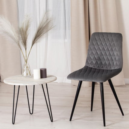 Стул CHILLY X (mod. 7096-1) / 1 шт. в упаковке ткань/металл, 45x53х88 см, высота до сиденья 50 см, серый barkhat 26/черный_9